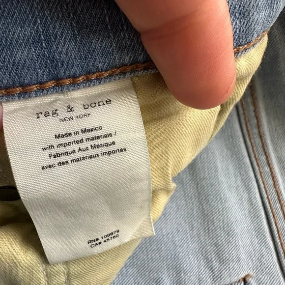 RAG & BONE Light Blue Denim Jeans - Picture 5 of 6